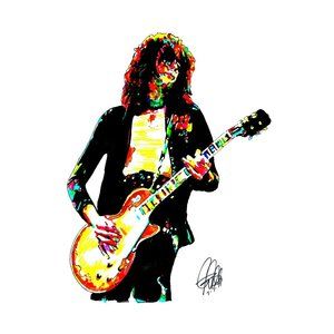 Jimmy Page Led Zeppelin Gibson Guitar Music Print Poster Wall Art 11x17